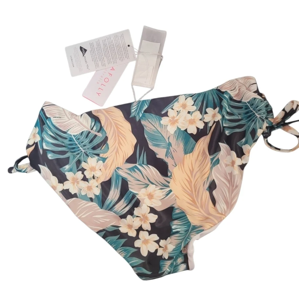 New Seafolly Multicolor Floral Tropical Hawaiian Bikini Bottom Girls Size 14